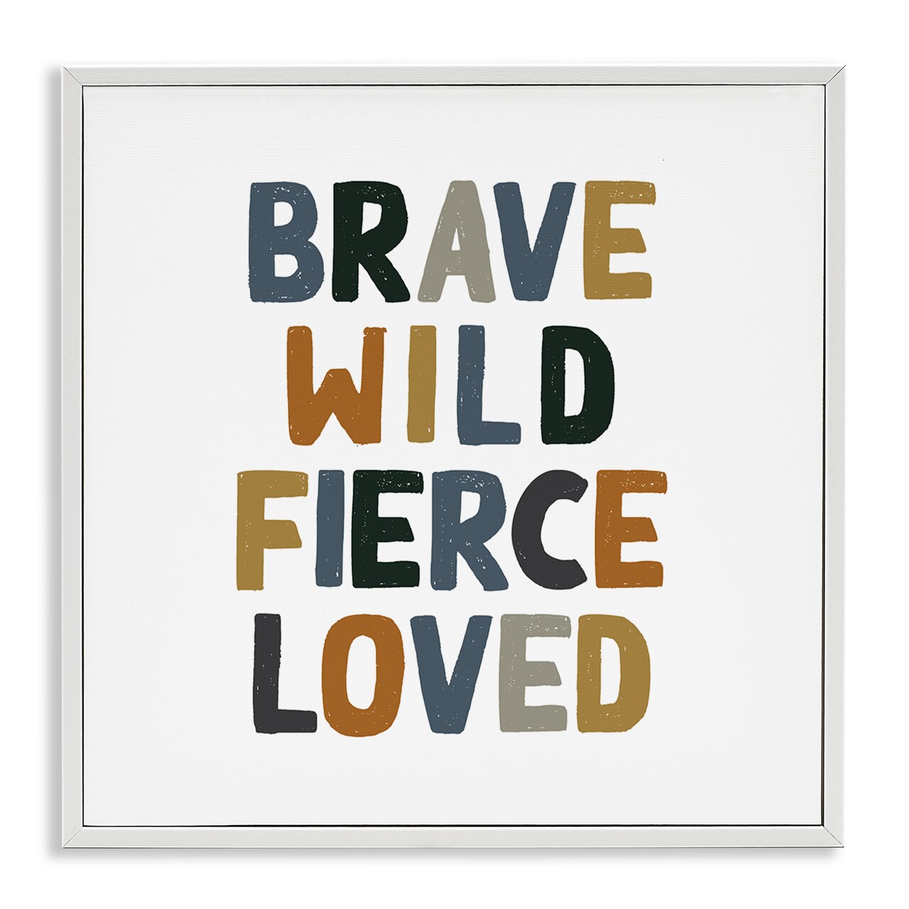 Stupell Industries Brave Wild Fierce Inspirational Framed Giclee Art